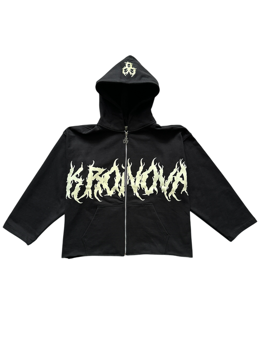 KRONOVA ZIP-UP HOODIE 'SHADOW BLACK'