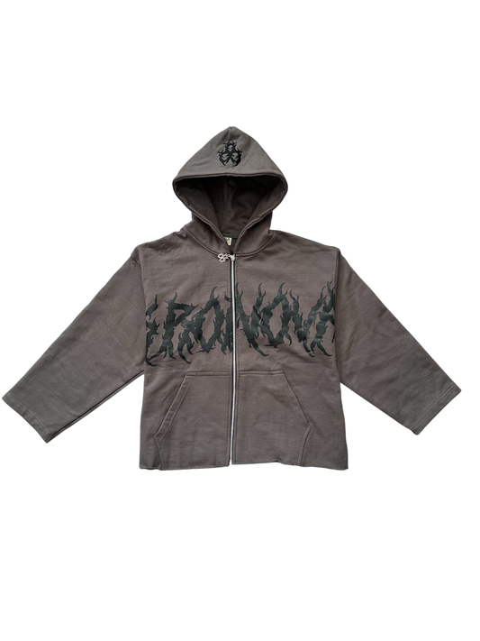 KRONOVA ZIP-UP HOODIE 'STONE GREY'